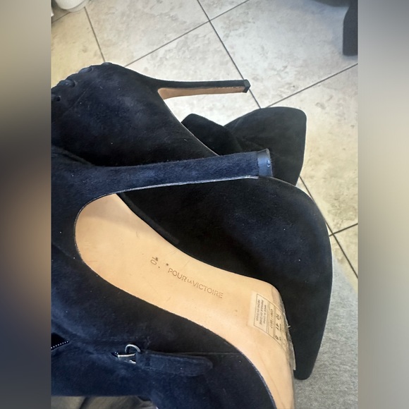 Pour la victoire caterina black suede leather stiletto thigh high boots NO OFFER - Picture 9 of 15